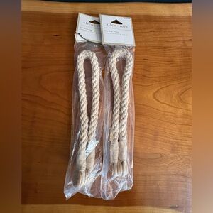 allen + roth Braided Tiebacks in Natural Beige - Set of 2